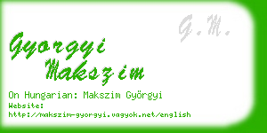 gyorgyi makszim business card